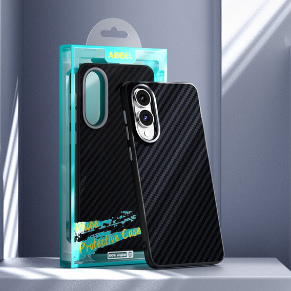 Etui do Samsung Galaxy S25 Edge, ABEEL Efekt karbonu, do MagSafe, czarne