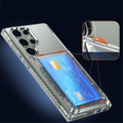 Etui do Samsung Galaxy S23 Ultra, Card Holder Kickstand, przezroczyste / czarne