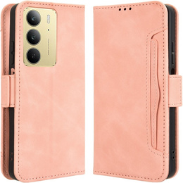 Etui z klapką do Realme 14X / Realme C75, Card Slot, różowe