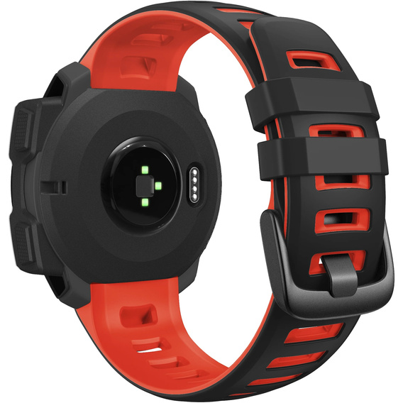 Pasek silikonowy dwukolorowy do Garmin Instinct – czerwono-czarny