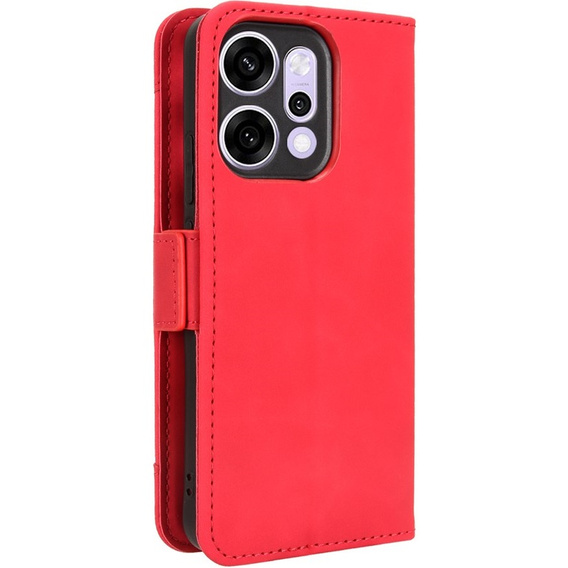 Etui z klapką do Oppo Reno 14, Card Slot, czerwone