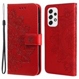 Etui z klapką do Samsung Galaxy A53 5G, Mandala Flower, czerwone