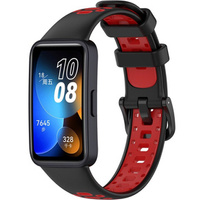 Pasek Silikonowy do Huawei Band 8 / Huawei Band 9 / Huawei Band 10, Czarny / Czerwony