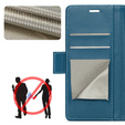 Etui z klapką CASEME do Samsung Galaxy Z Fold7 5G Litchi Wallet – niebieskie