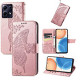 Etui z klapką do Infinix Note 40 Pro, Butterfly, różowe rose gold