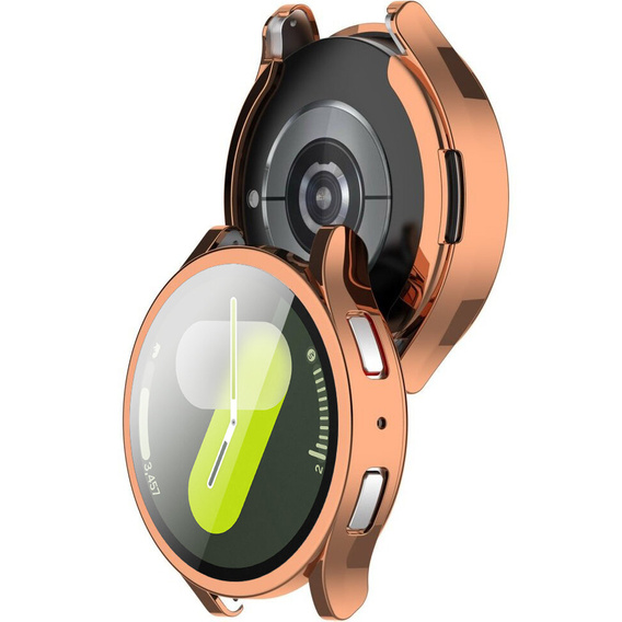 2w1 Etui z Osłoną na Ekran do Samsung Galaxy Watch 7 44mm, Różowe złoto