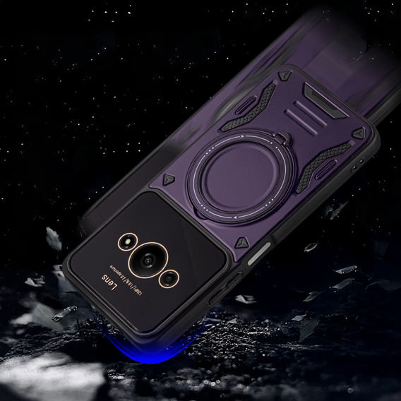 Etui pancerne do Xiaomi Redmi A3, Magnetic Ring, fioletowe