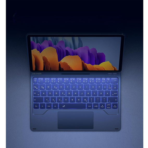 Etui z klawiaturą do Samsung Galaxy Tab S10 Lite / S10 FE / S9 FE / S9, Dexnor Magnetic Keyboard Touchpad, niebieskie