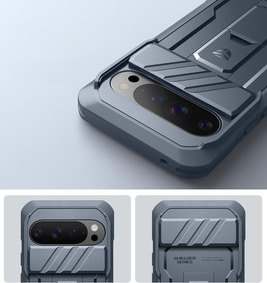 Etui pancerne do Google Pixel 10 Pro XL, Dexnor Full Body (Two Frames) - niebieskie