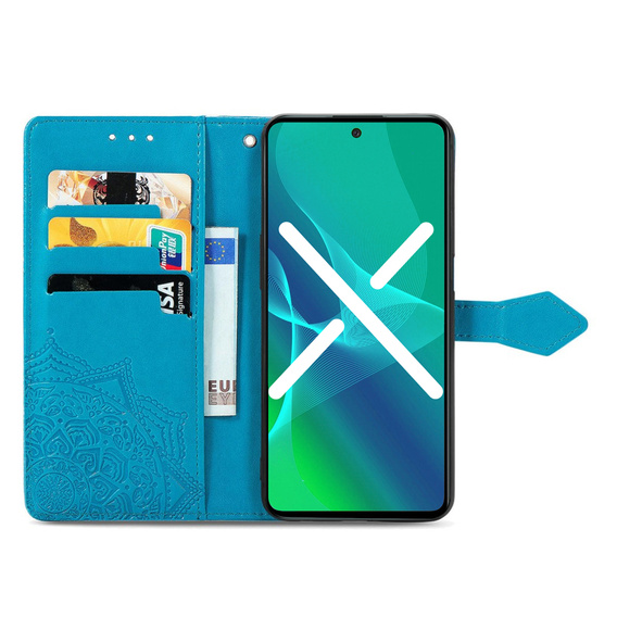 Etui z klapką do Oppo A98 5G, Mandala, niebieskie