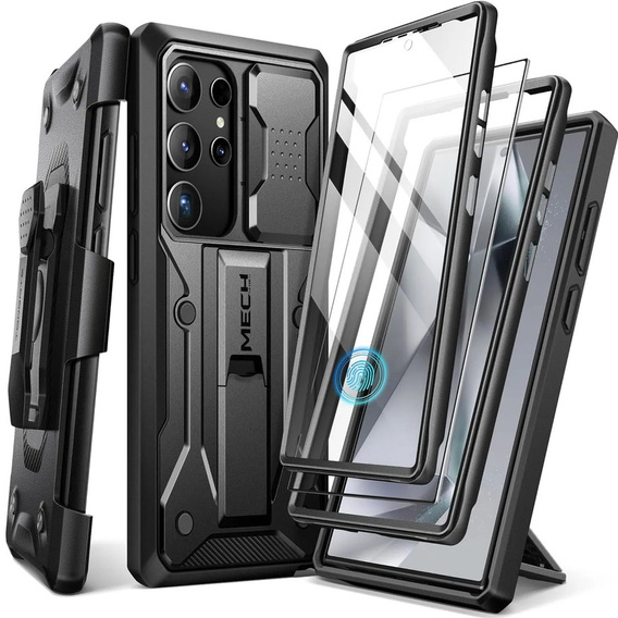 Etui do Samsung Galaxy S25 Ultra, Tongate MECH Series, Klips do paska, czarne