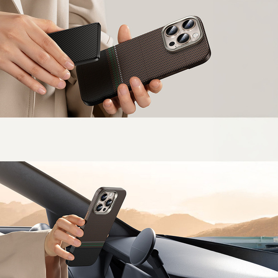 Etui Benks Kevlar Magnetic Armor Air Prestige 600D G065 do iPhone 16 Pro – brązowe