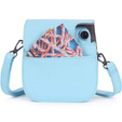 Etui do Fujifilm Instax Mini 11, skórzany pokrowiec z paskiem, niebieskie