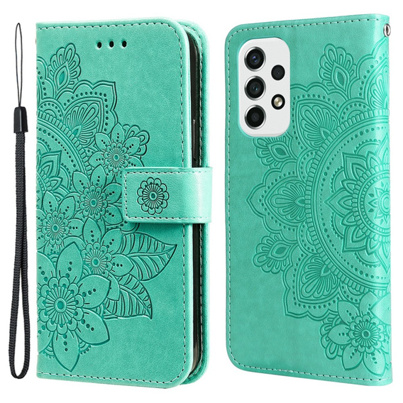Etui z klapką do Samsung Galaxy A53 5G, Mandala, zielone