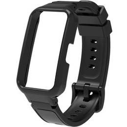 Pasek Silikonowy + Etui do Huawei Band 8 / Huawei Band 9 / Huawei Band 10, Czarny