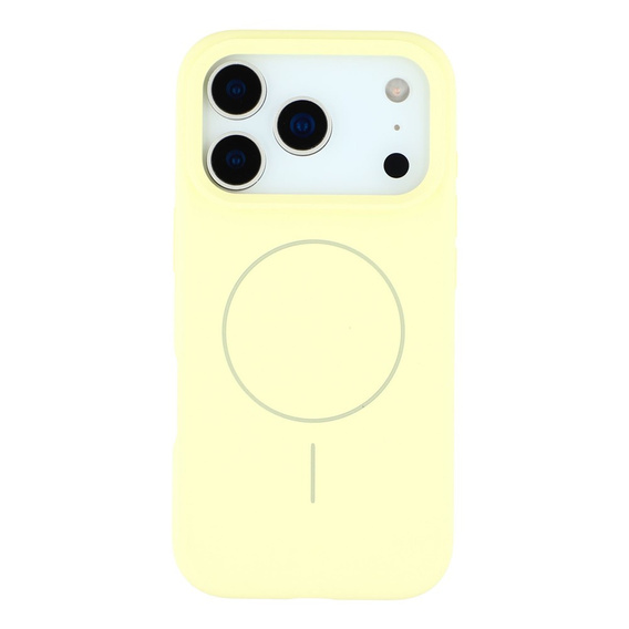 Etui silikonowe do iPhone 17 Pro - kompatybilne z MagSafe, antywstrząsowe, żółte