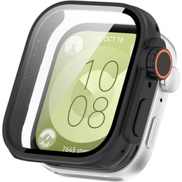 2w1 Etui + Szkło Hartowane do Huawei Watch Fit 3, Czarne/Pomarańczowe