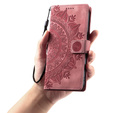 Etui portfelowe z motywem kwiatowym do Motorola Moto G56 5G – Różowe rose gold