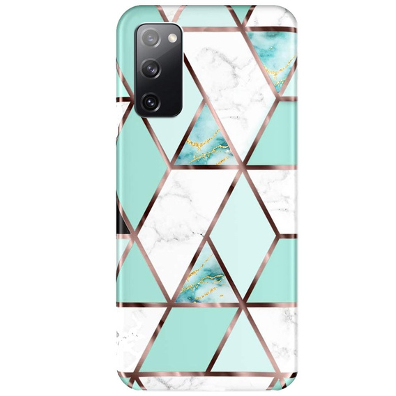 Etui cienkie do do Samsung Galaxy S20 FE, Slim, Marmur, turkusowe