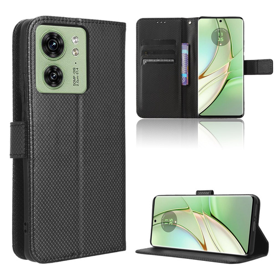 Etui z klapką do Motorola Edge 40 5G, Wallet Smart Magnet, czarne