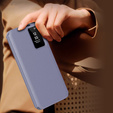 Etui z klapką do Samsung Galaxy A55 5G – fioletowe, Smart View Wallet z kieszenią na kartę