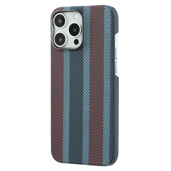 Etui do IPhone 16 Pro, Aramid Fiber Slim Case, do MagSafe, niebieskie / czerwone