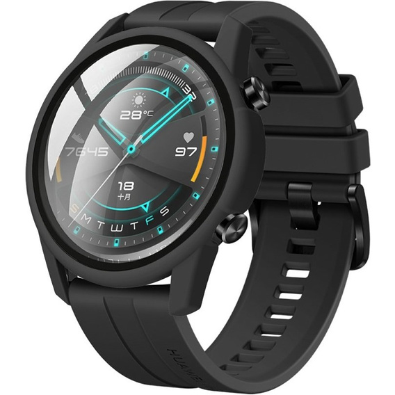 2w1 Etui + Szkło Hartowane do Huawei Watch GT 2 46mm, Czarne