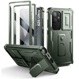 Etui pancerne do Samsung Galaxy S24 Ultra, Dexnor Full Body (Two Frames), zielone