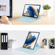 Etui z klawiaturą do Samsung Galaxy Tab A9+, Rotary 360° Leather, jasnoniebieskie