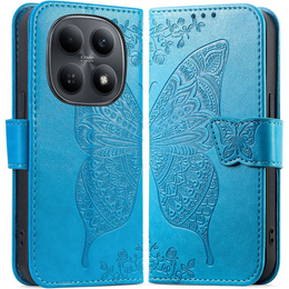 Etui z klapką do Xiaomi Redmi Note 15 5G / Poco M8 5G, Butterfly, niebieskie