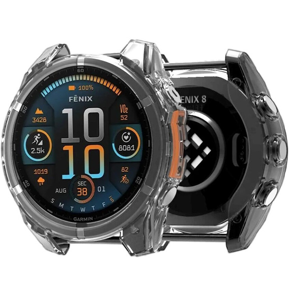 Etui Ochronne Silikonowe do Garmin Fenix 8 47mm, przezroczyste
