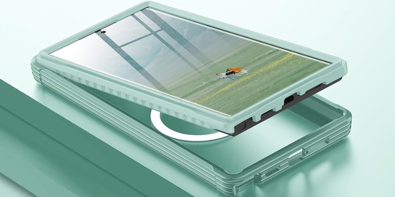 Etui do Samsung Galaxy S24 Ultra, Shockproof, z folią na ekran, do MagSafe, zielone