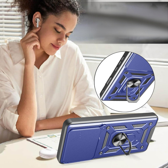 Etui pancerne do Honor 400 Lite, CamShield Slide, niebieskie
