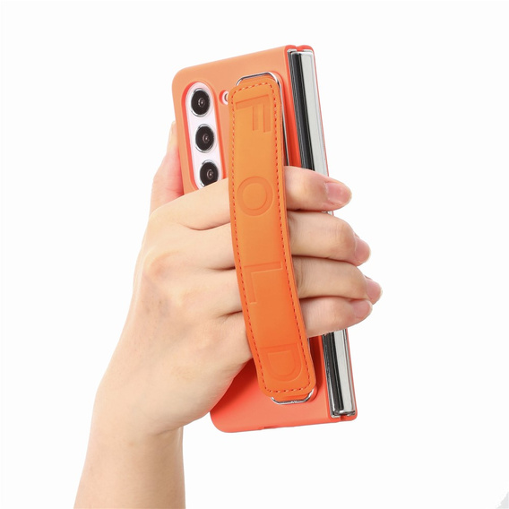 Etui do Samsung Galaxy Z Fold6 5G, z rączką, pomarańczowe