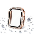 2w1 Etui + Szkło Hartowane do Apple Watch 7/8/9 45mm, Różowe złoto