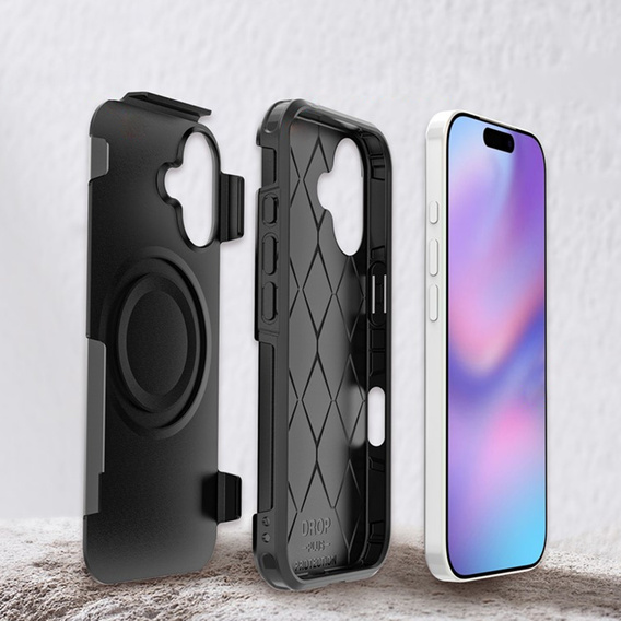 Etui pancerne do iPhone 17, MagForce MagSafe, czarne