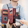 Etui CASEME do Samsung Galaxy A56 5G, Leather Wallet Cash and Card Slots, z paskiem, czerwone