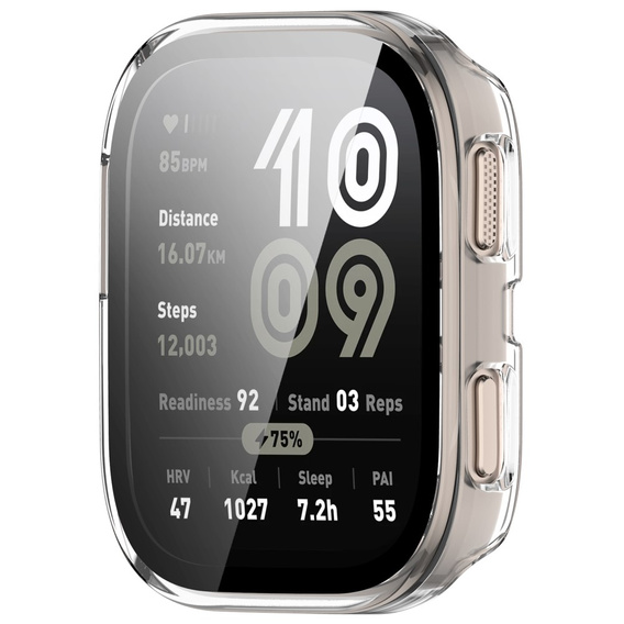 Etui z hartowanym szkłem do Amazfit Bip 6 – pełna ochrona 2w1 - przezroczyste