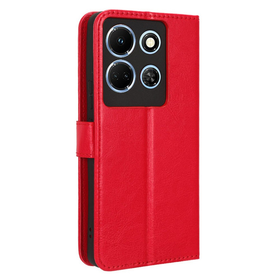 Etui z klapką do Infinix Note 30, Crazy Horse Wallet, czerwone