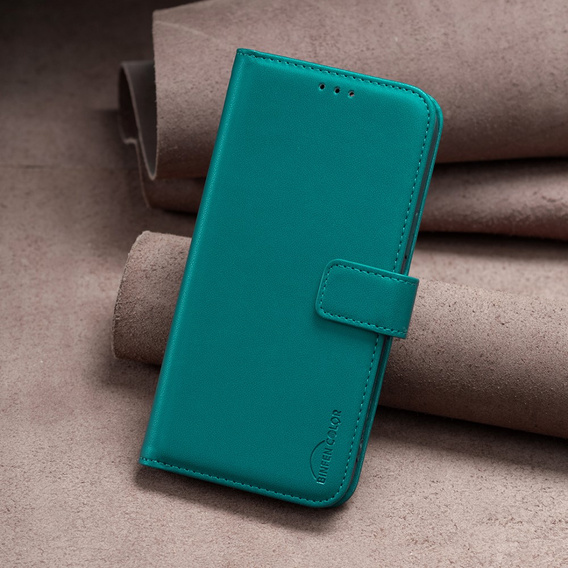 Etui z klapką do Xiaomi Redmi Note 13 Pro 4G / Xiaomi Redmi Note 14S / Xiaomi Poco M6 Pro 4G, BINFEN Wallet, zielone