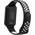 Pasek Silikonowy do Xiaomi Redmi Smart Band 2 / Xiaomi Smart Mi Band 8 Active, Czarny / Biały