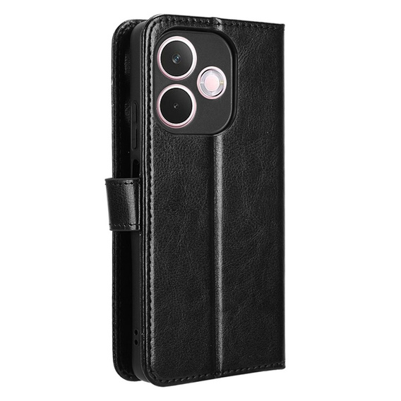 Etui z klapką do Oppo A5 Pro 5G, Crazy Horse Wallet, czarne