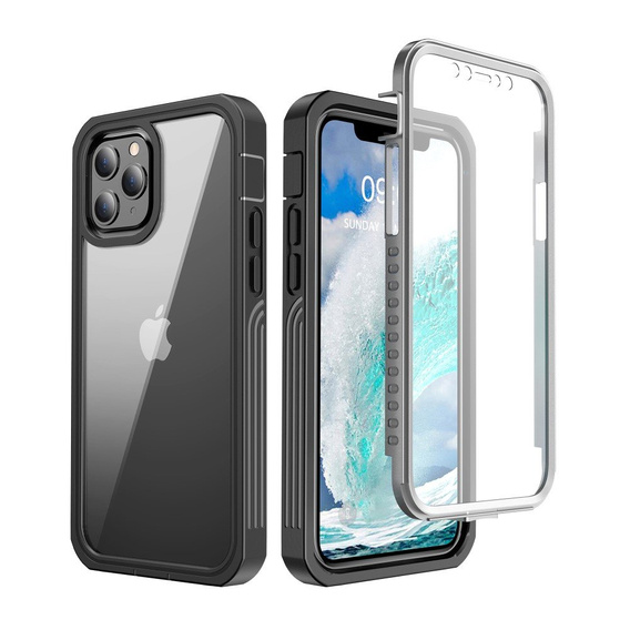 Etui do iPhone 12/12 Pro, Shockproof, z folią, czarne