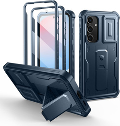 Etui pancerne do Samsung Galaxy S24 FE, Dexnor Full Body (Two Frames), granatowe