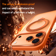 Etui SULADA Magnetic Matte z podstawką do iPhone 17 Pro Max – pomarańczowy