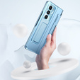 Etui ochronne PC z podstawką i ochroną zawiasu do Samsung Galaxy Z Fold6 5G – niebieskie