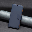 Etui z klapką do Samsung Galaxy A15, Wallet Litchi Leather, niebieskie + szkło 9H
