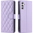 Etui z klapką do Samsung Galaxy A16 / A16 5G, Rhombus Crossbody Leather, fioletowe