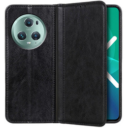 Etui do Honor Magic 5 Pro 5G, Wallet Litchi Leather, czarne