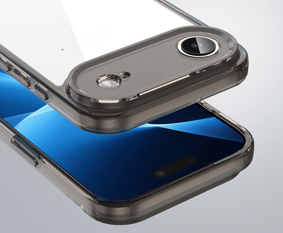 Etui do iPhone Air, silikonowe z twardym tyłem, przydymione czarne